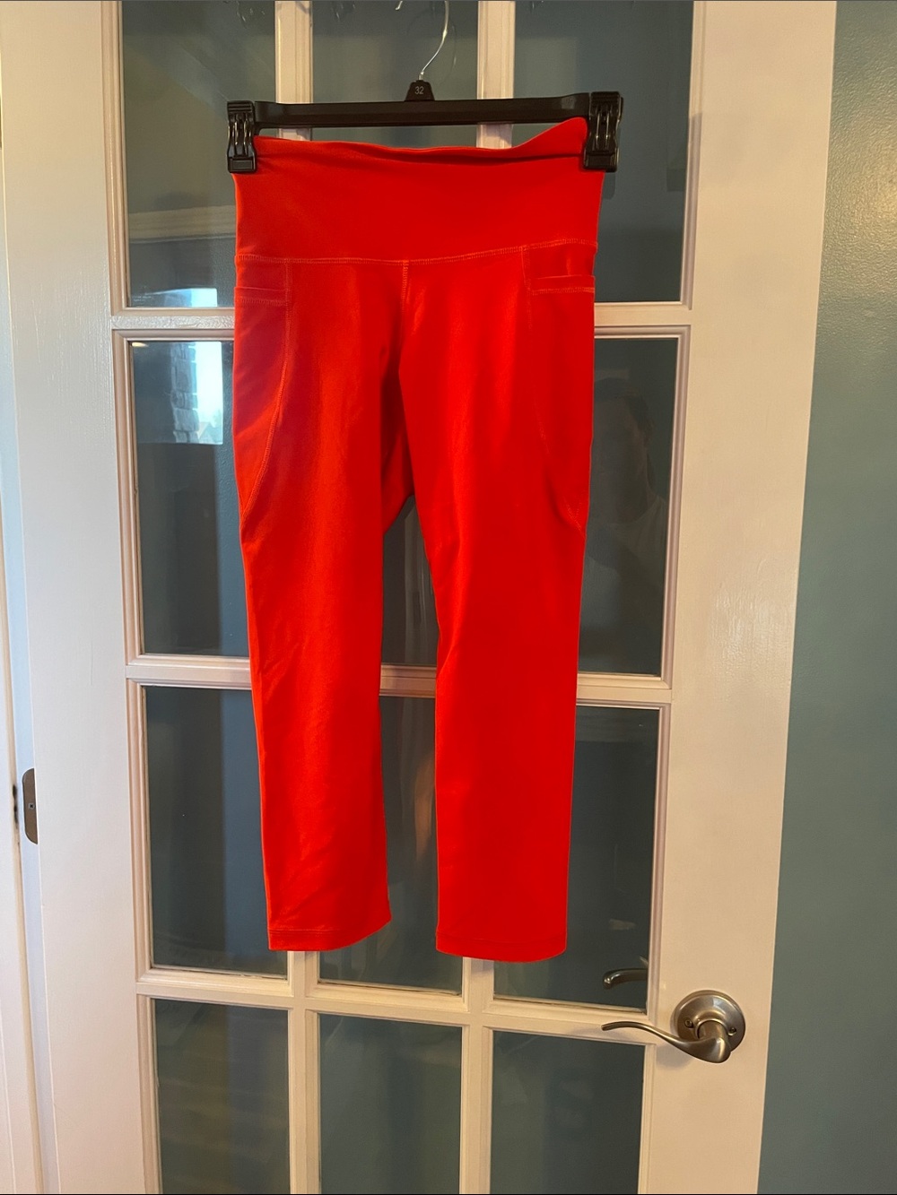 Old Navy Bright Red High-Waist Capri Leggings